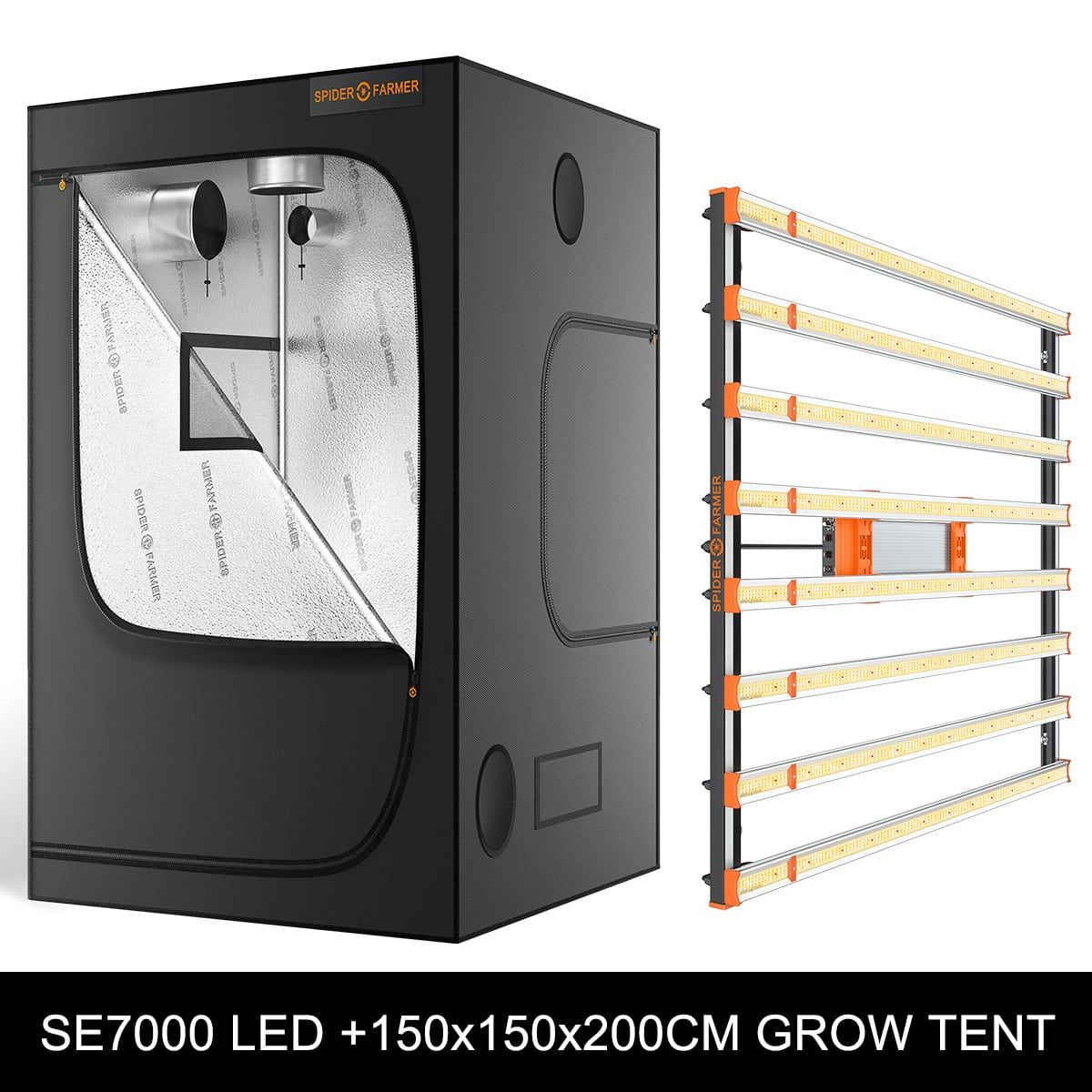 Spider Farmer SE7000 730W Led grow light +150x150x200cm Grow Tent