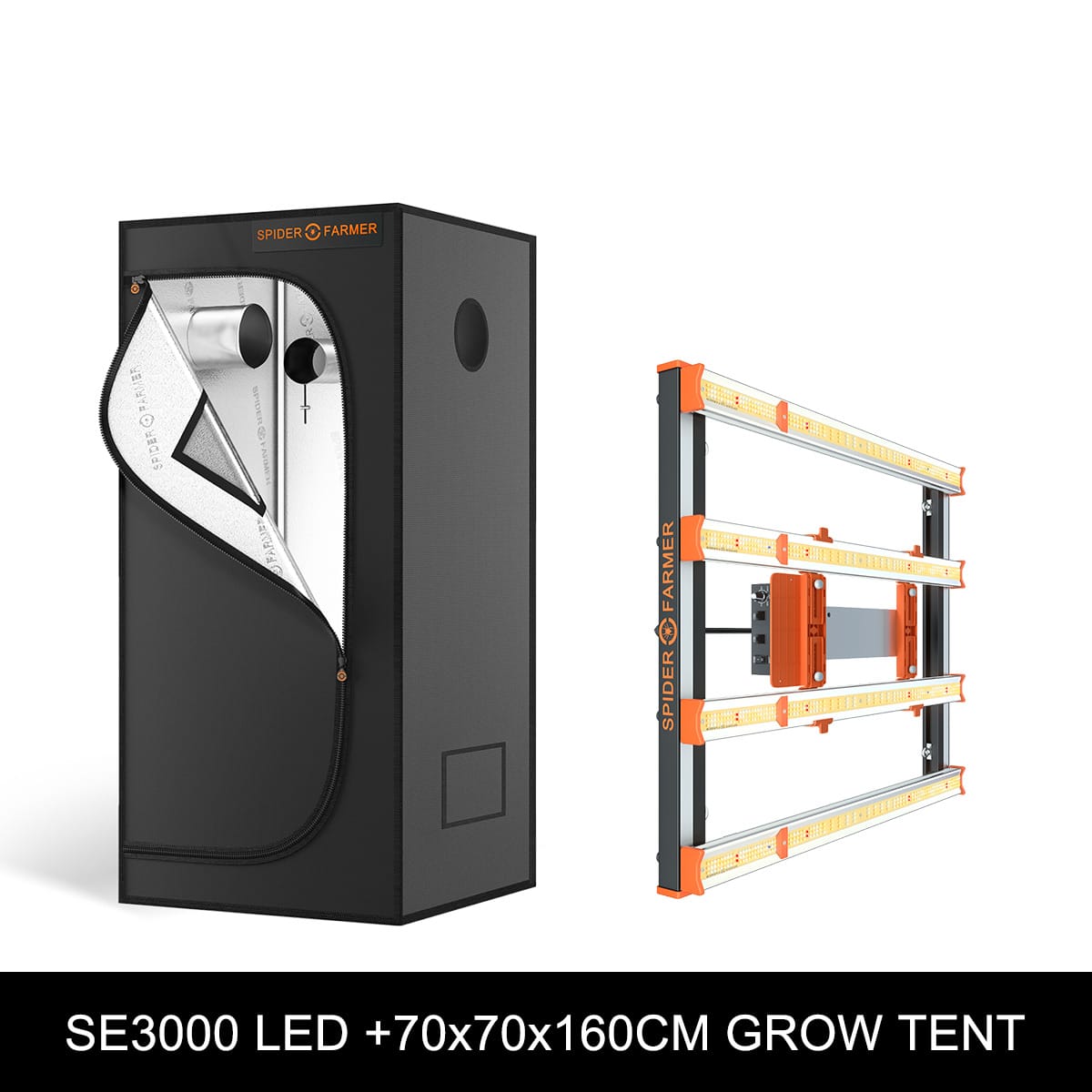 Spider Farmer SE3000 LED +70x70x160cm Grow Tent kits