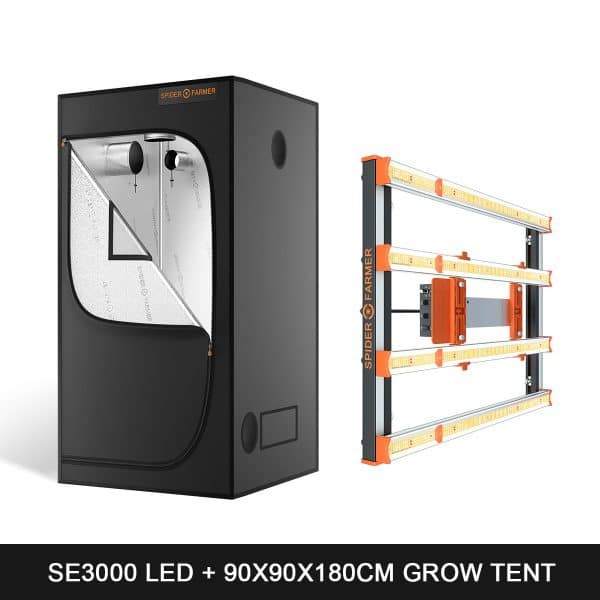 Spider Farmer SE3000 300W Led grow light + 90x90x180cm Grow Tent