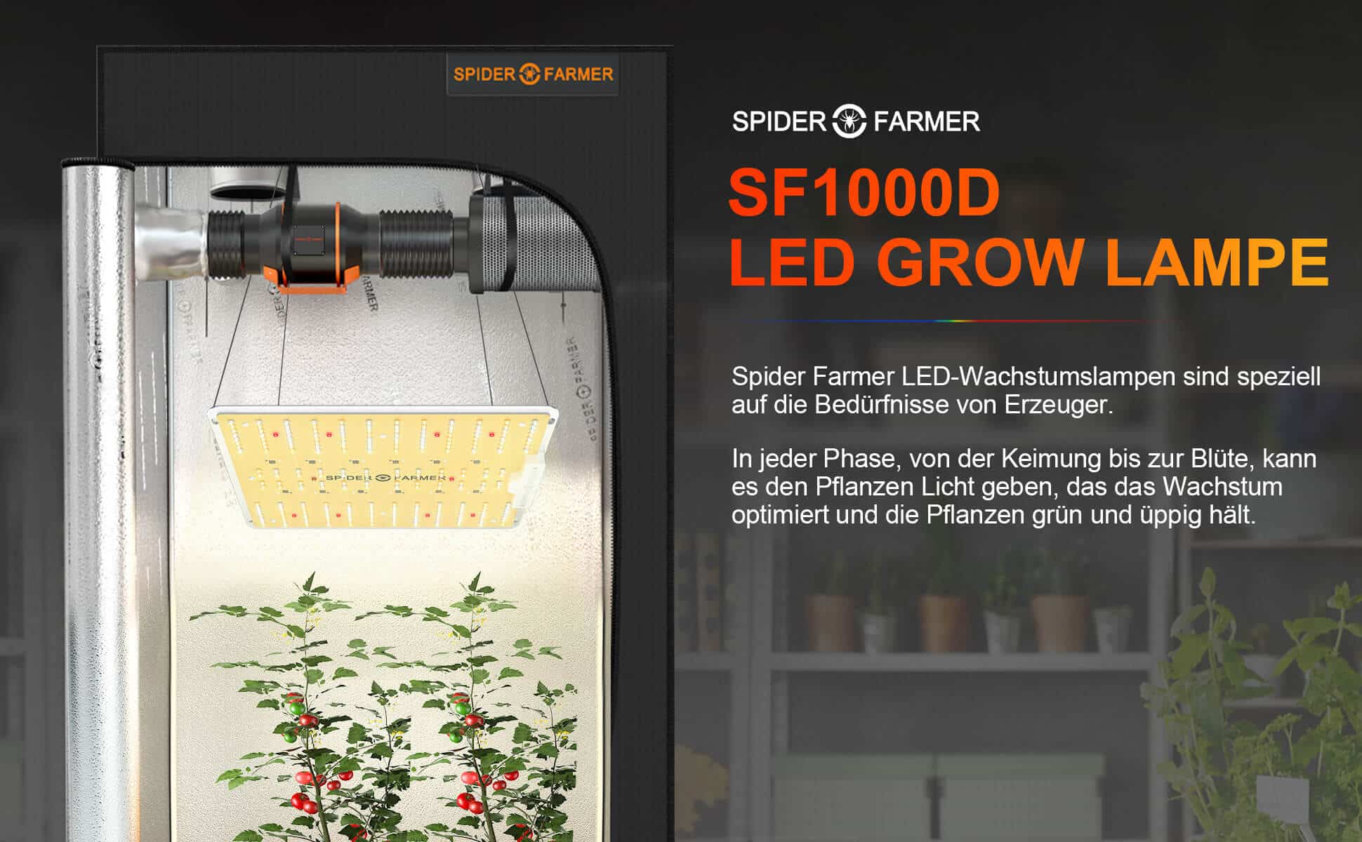 SF1000D 100W Full Spectrum LED Grow Light