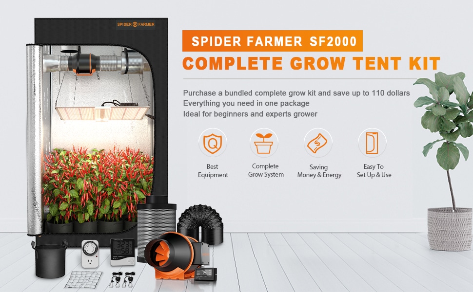 Spider farmer SF2000 complete grow tent kit