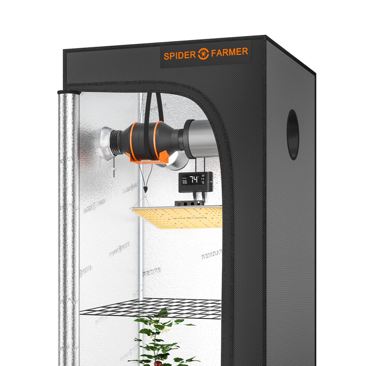 SF1000 LED Grow Light +70x70x160cm Grow Tent Kits Carbon Filter Intelligent Fan Combo